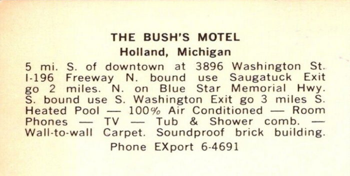 Bushs Motel - Vintage Postcard